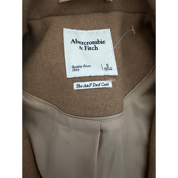 Abercrombie & Fitch - The A&F Dad Coat in Camel, Size Small, Pea Coat - Picture 2 of 3